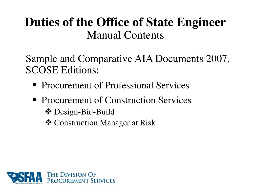 duties of the office of state engineer manual 5