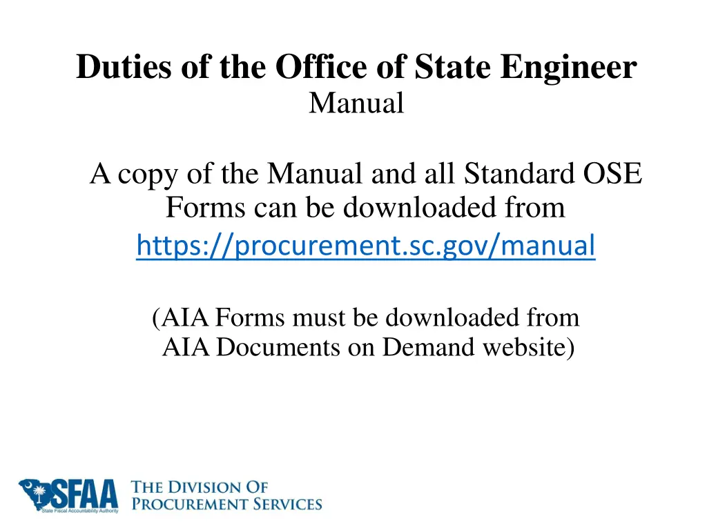 duties of the office of state engineer manual 6