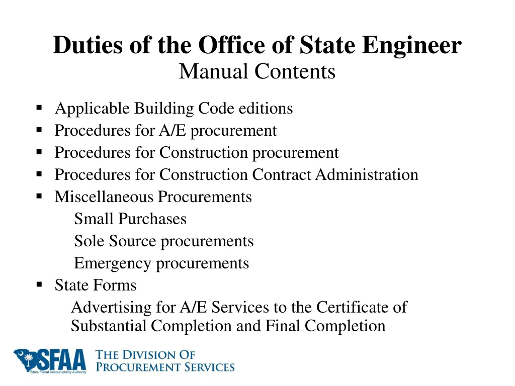 duties of the office of state engineer manual