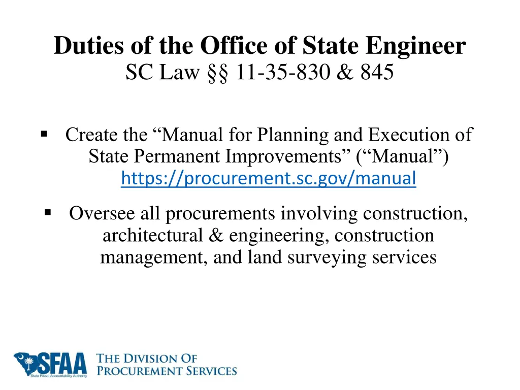 duties of the office of state engineer