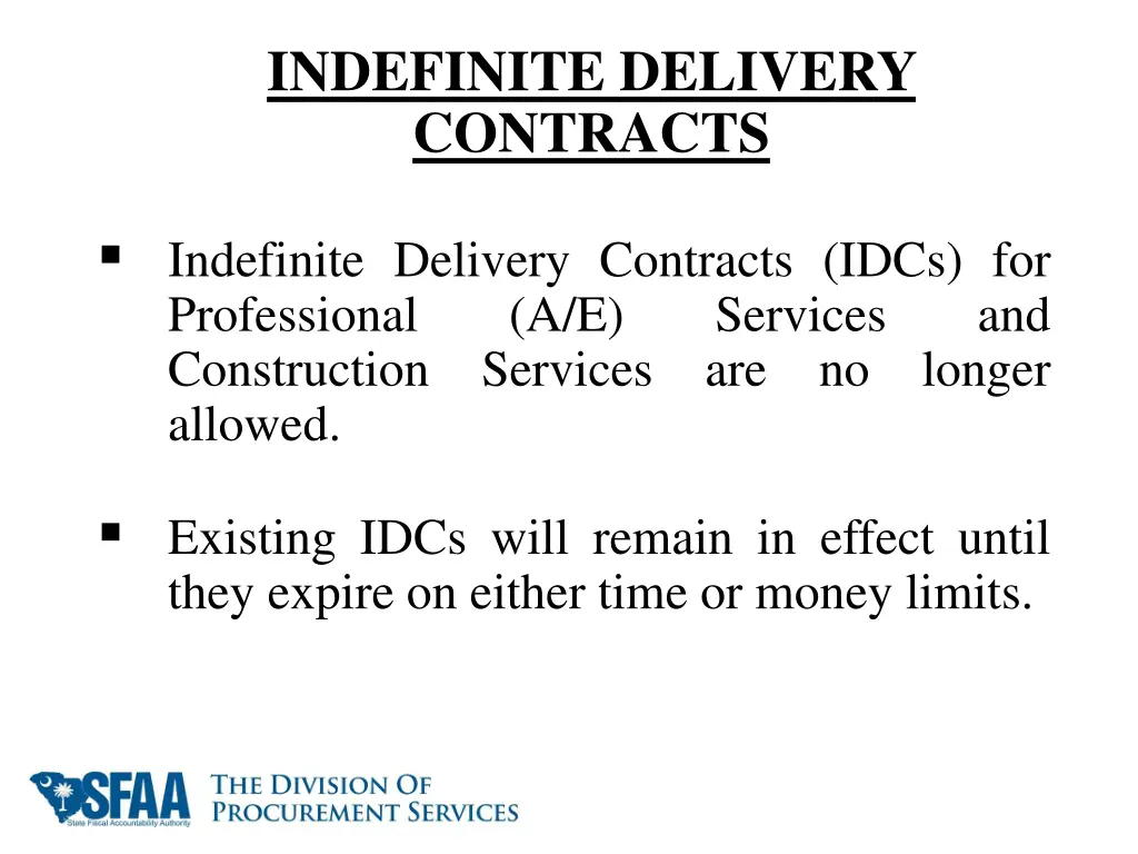 indefinite delivery contracts