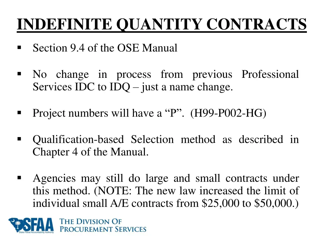 indefinite quantity contracts