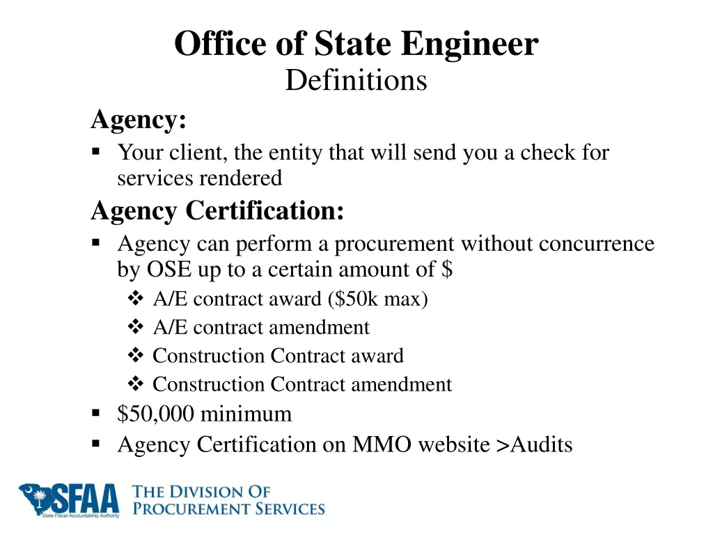 office of state engineer definitions agency your