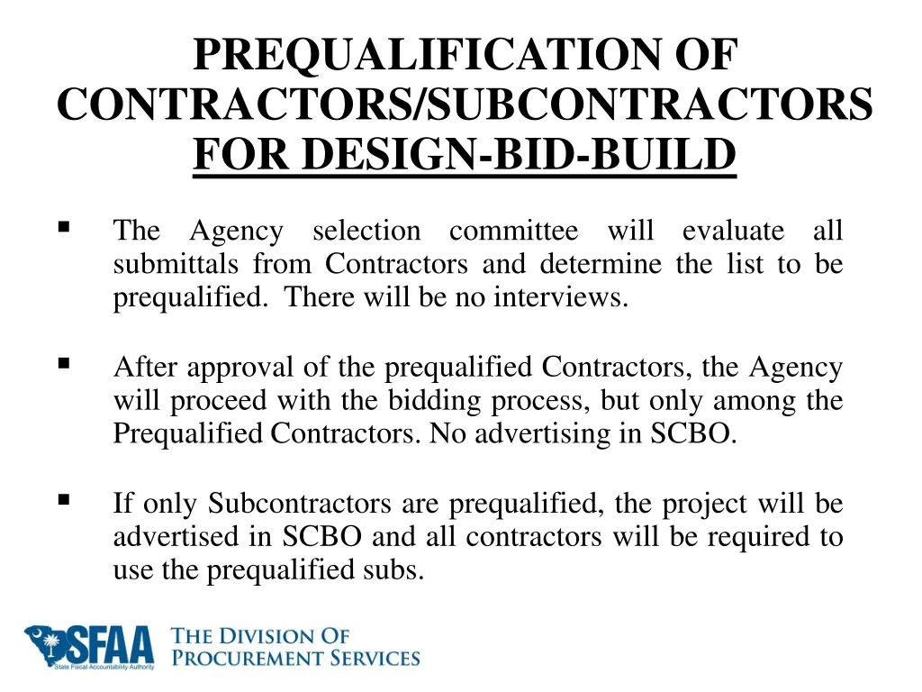 prequalification of contractors subcontractors 2