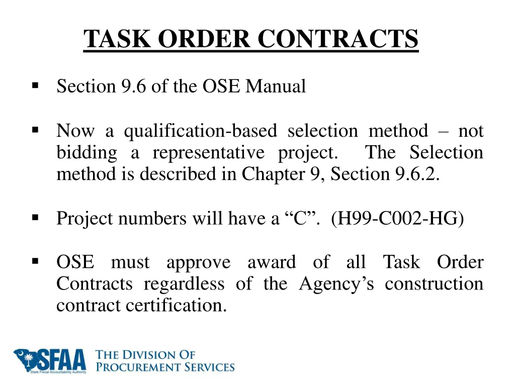 task order contracts