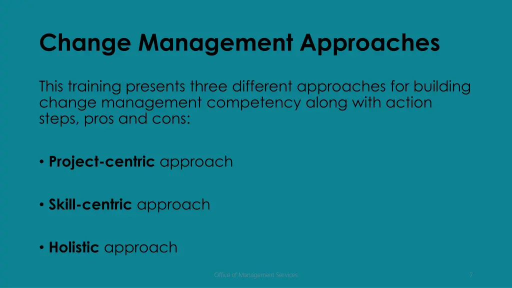 change management approaches