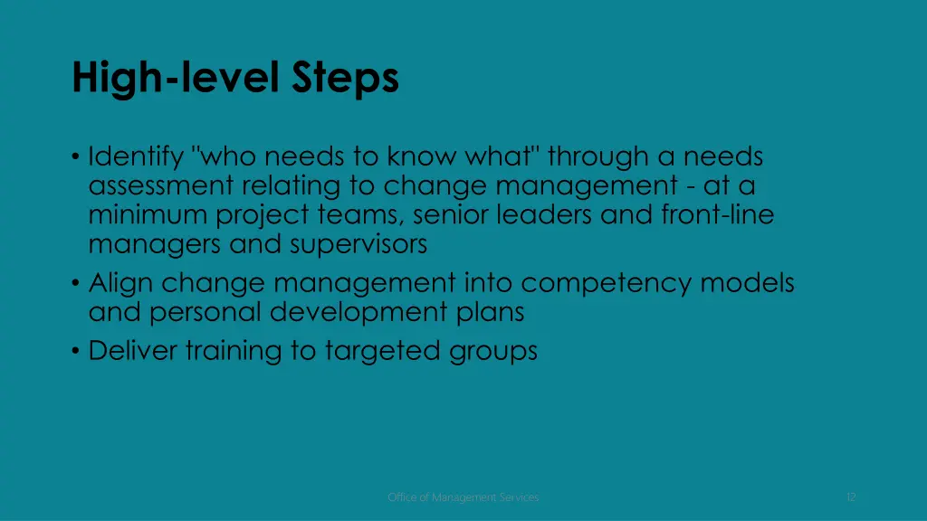 high level steps 1