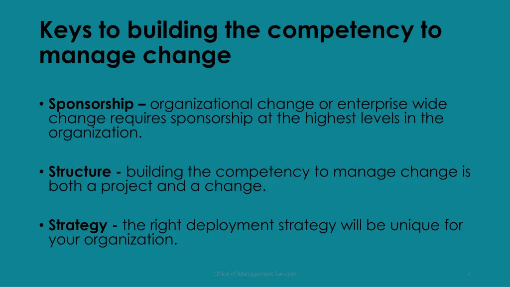 keys to building the competency to manage change