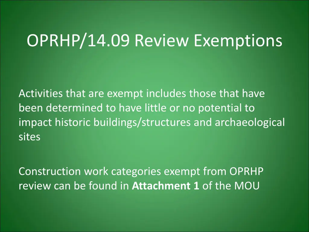 oprhp 14 09 review exemptions