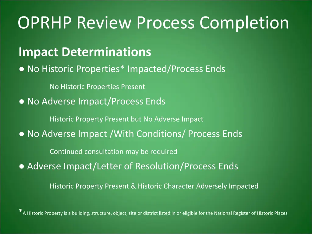 oprhp review process completion