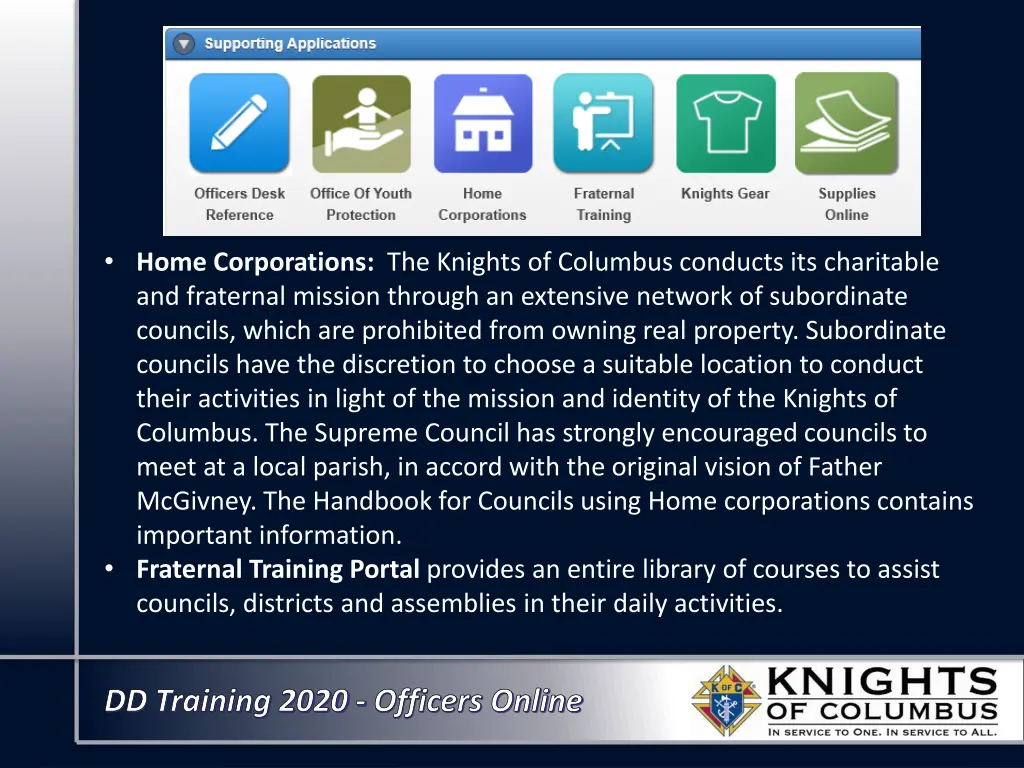 home corporations the knights of columbus