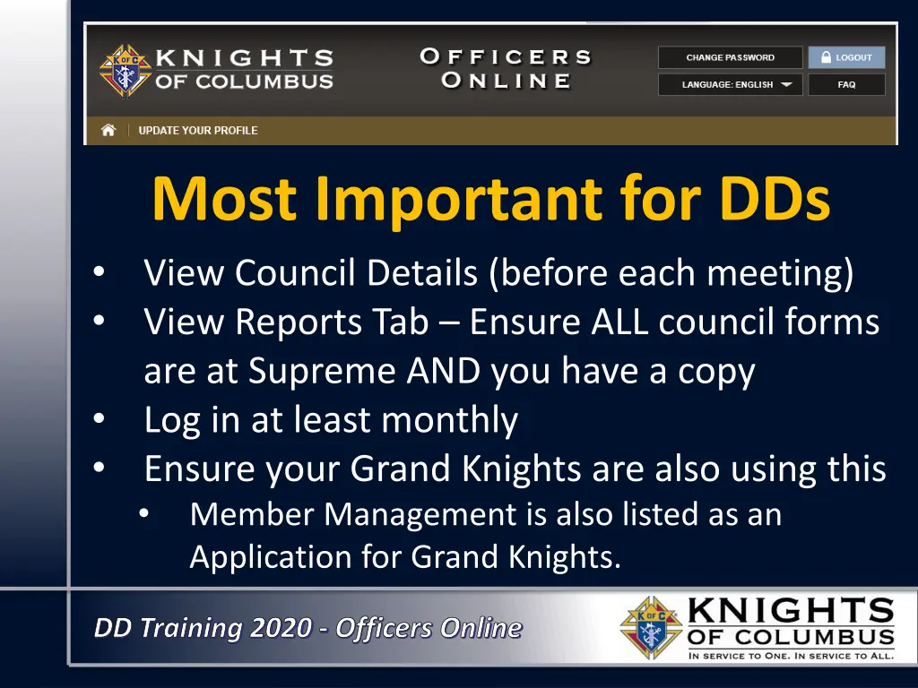 most important for dds view council details