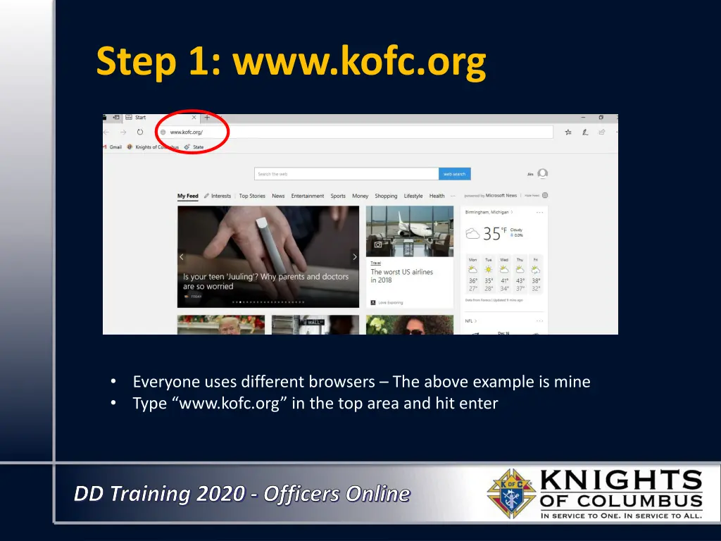 step 1 www kofc org