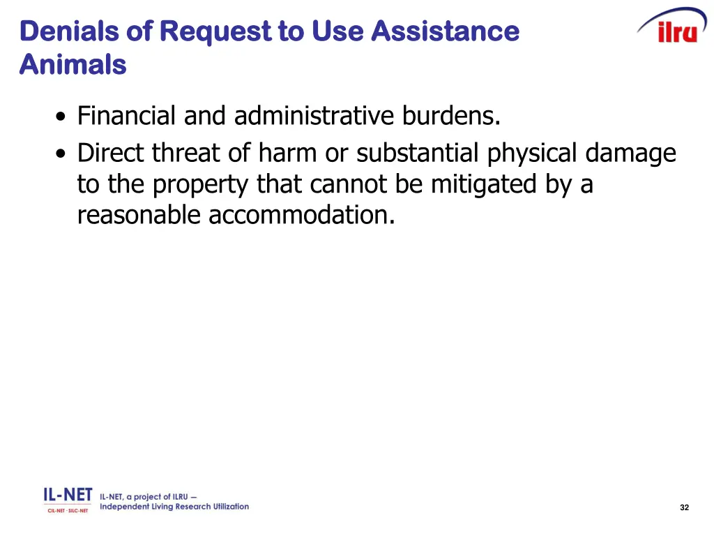 denials of request to use assistance denials