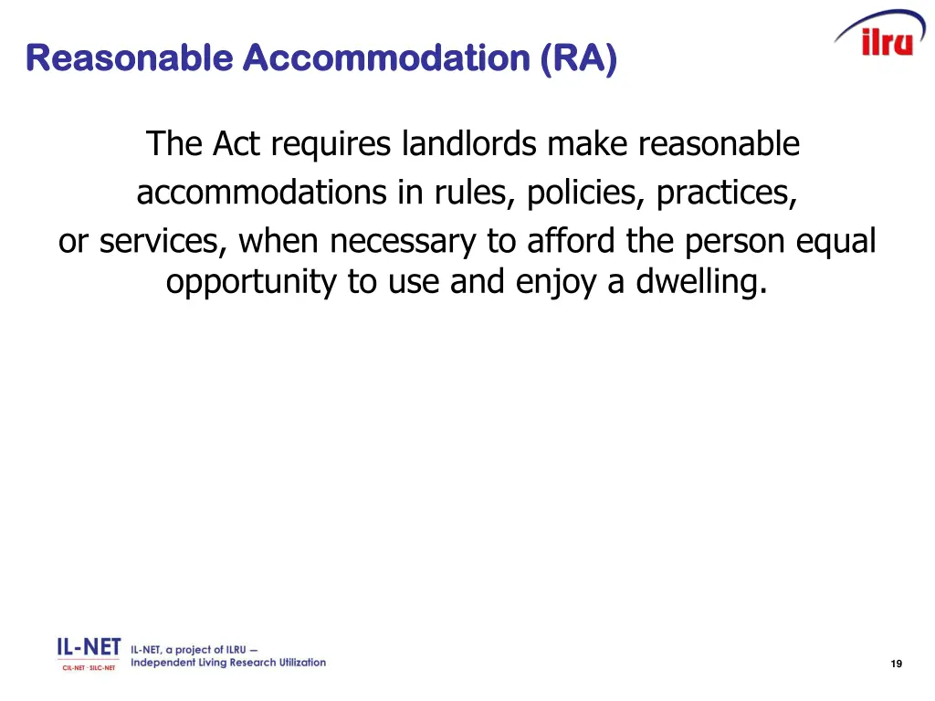 reasonable accommodation ra reasonable