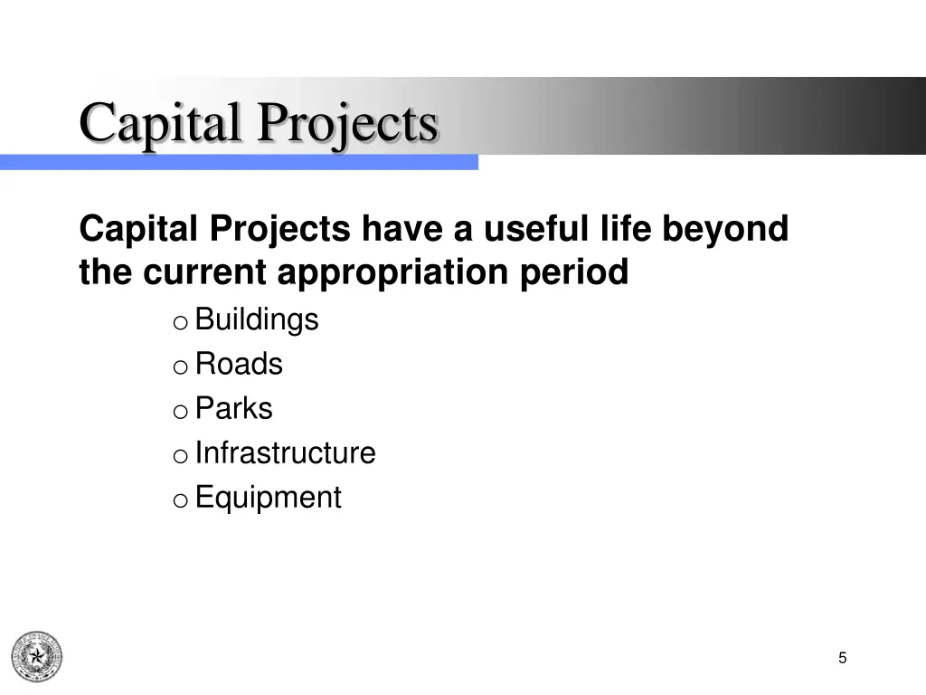 capital projects