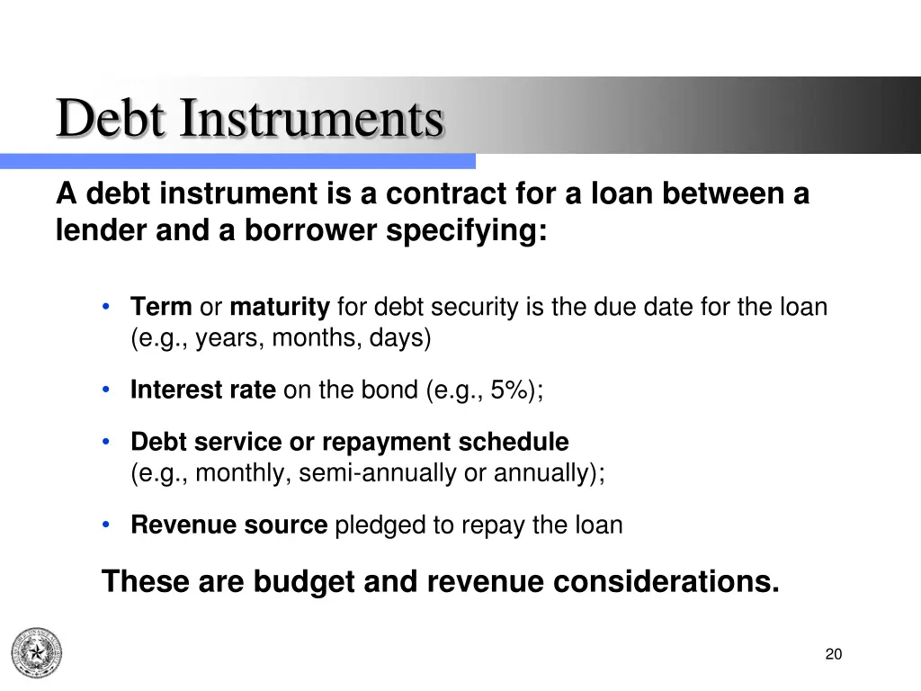 debt instruments