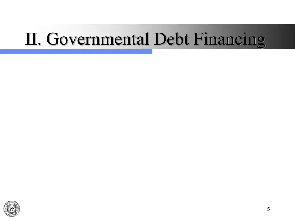 ii governmental debt financing