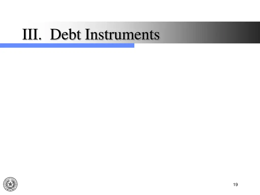 iii debt instruments