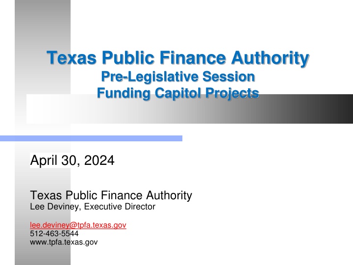 texas public finance authority pre legislative