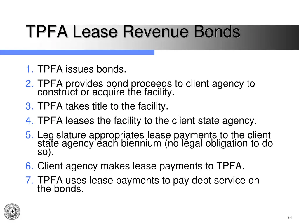 tpfa lease revenue bonds