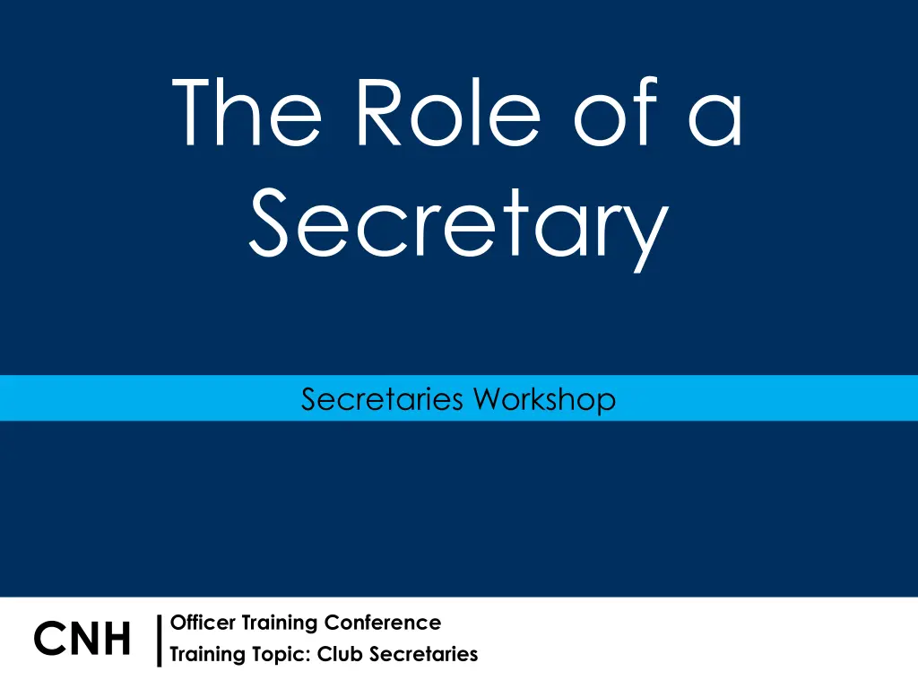 the role of a secretary