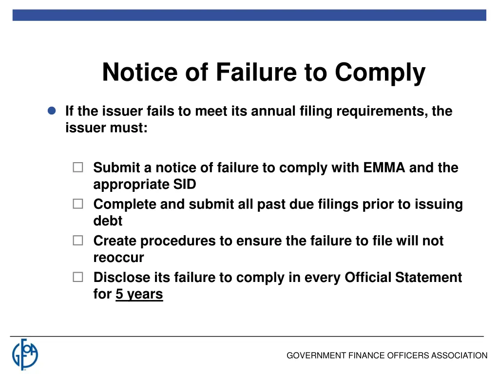 notice of failure to comply