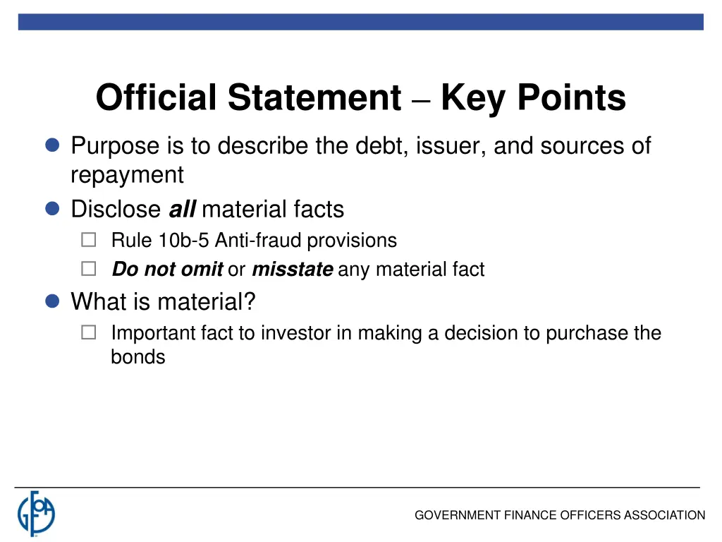 official statement key points 1