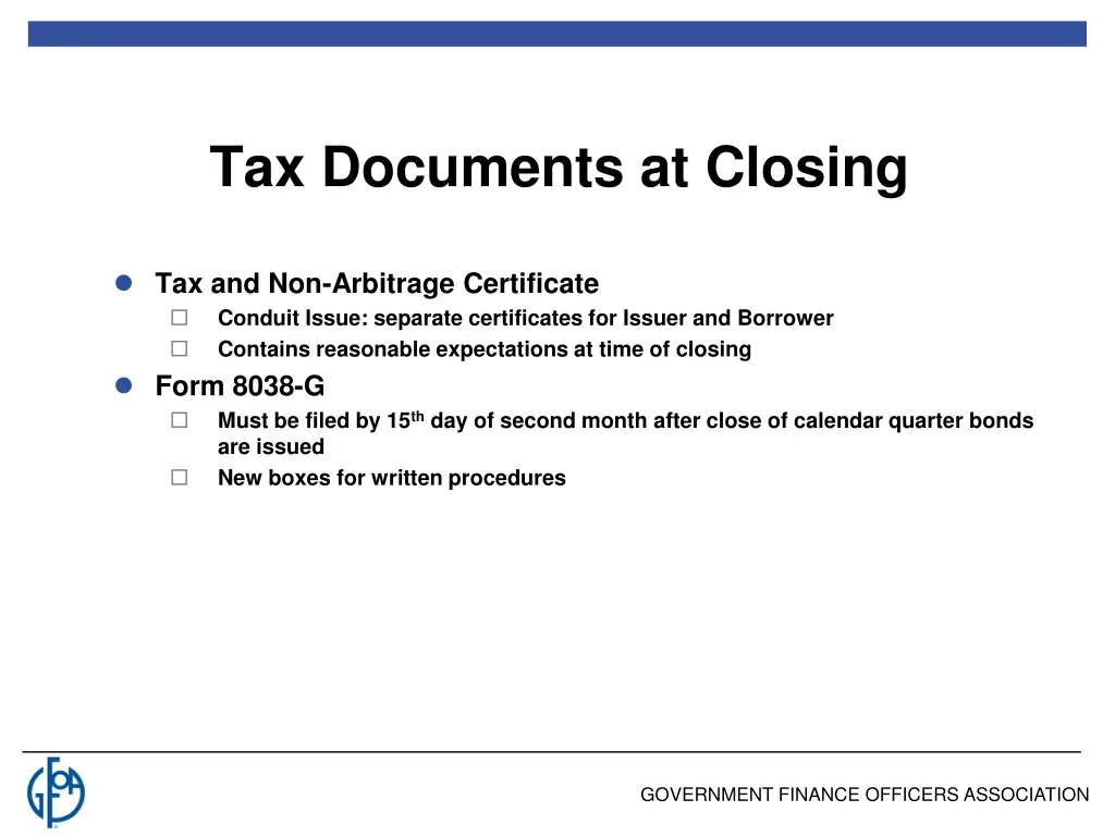 tax documents at closing