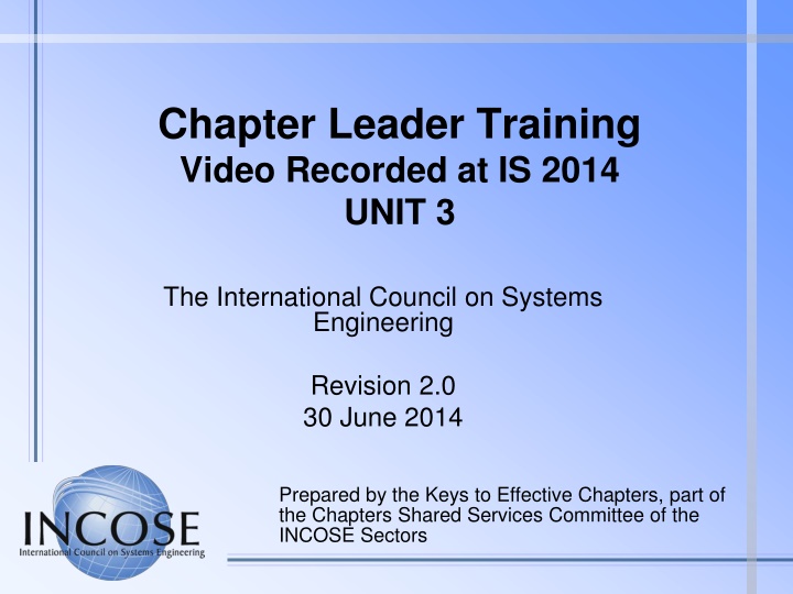 chapter leader training video recorded at is 2014