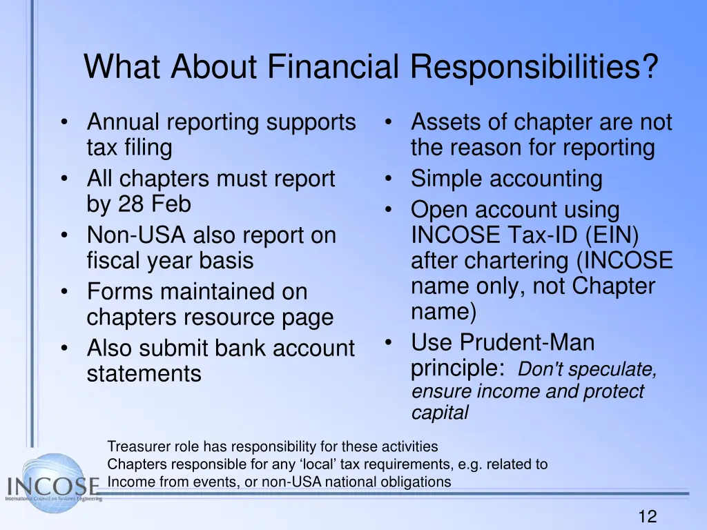 what about financial responsibilities