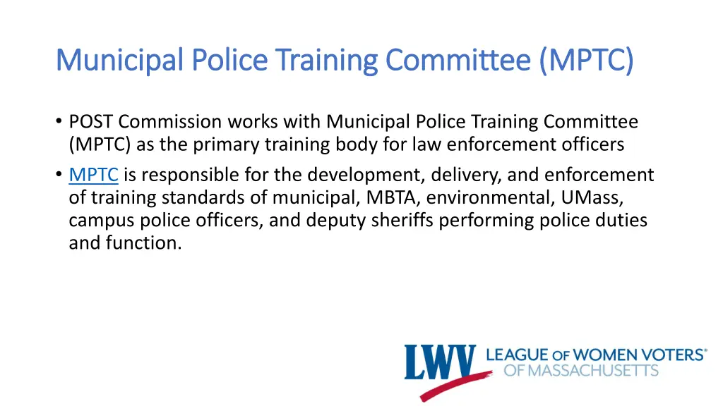 municipal police training committee mptc