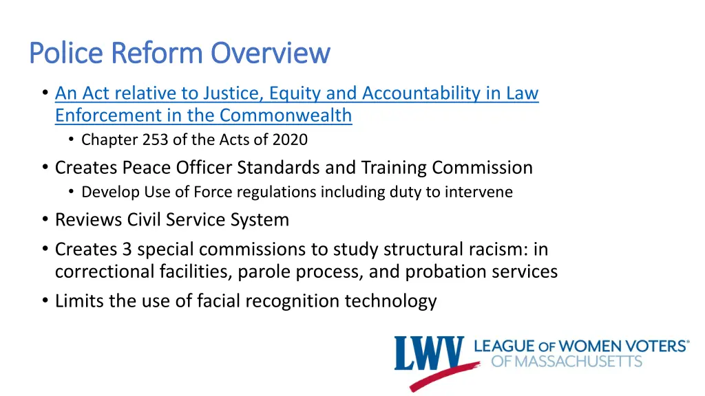 police reform overview police reform overview