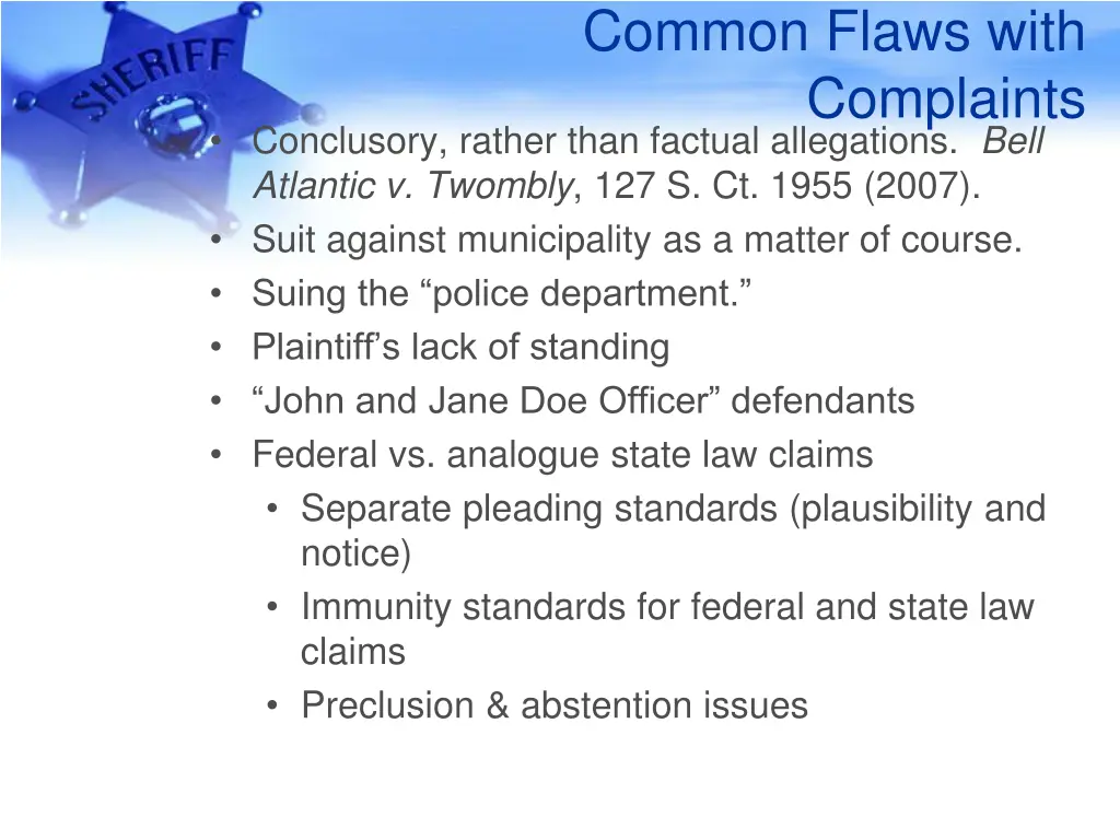 common flaws with complaints