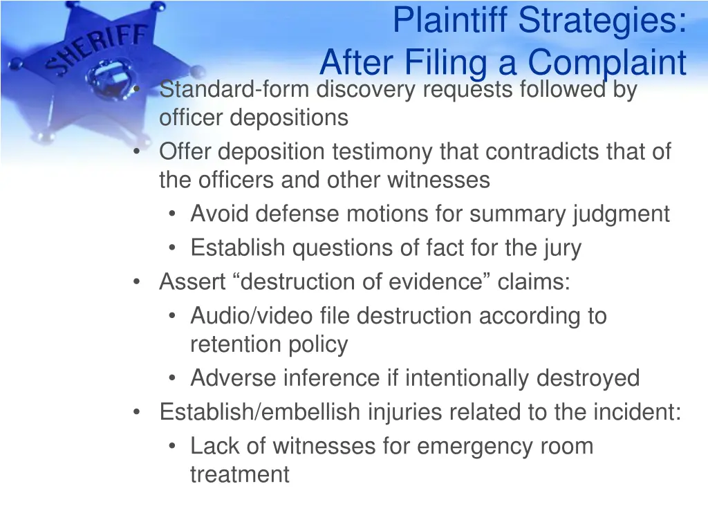 plaintiff strategies after filing a complaint