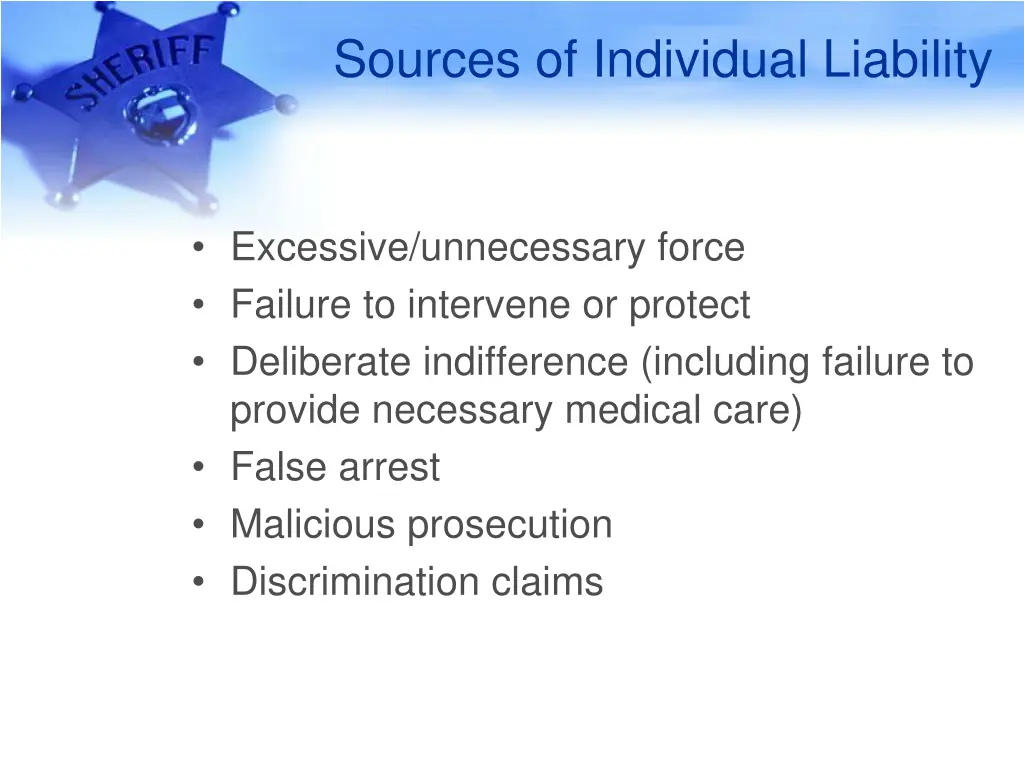 sources of individual liability