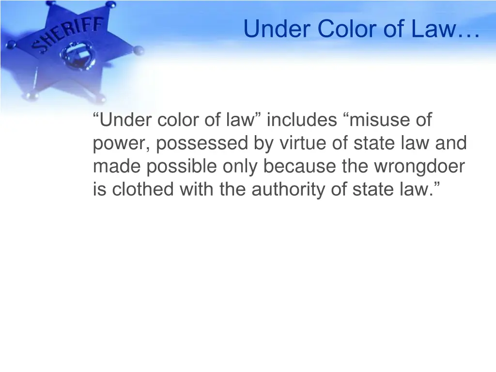 under color of law