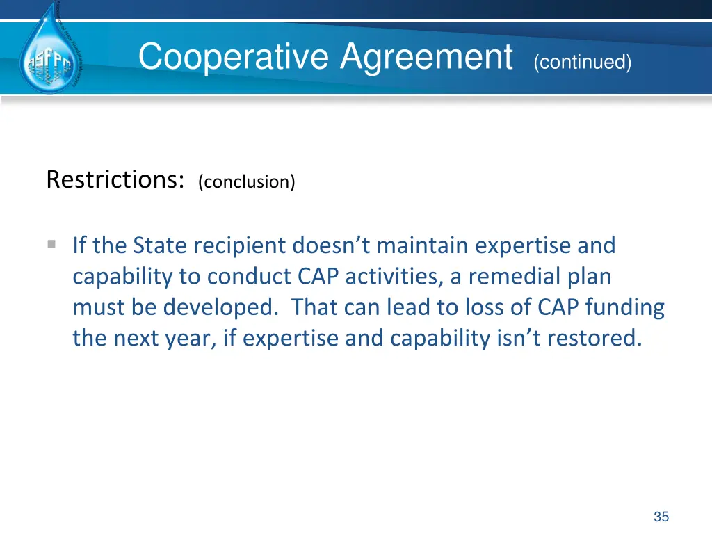 cooperative agreement continued 3