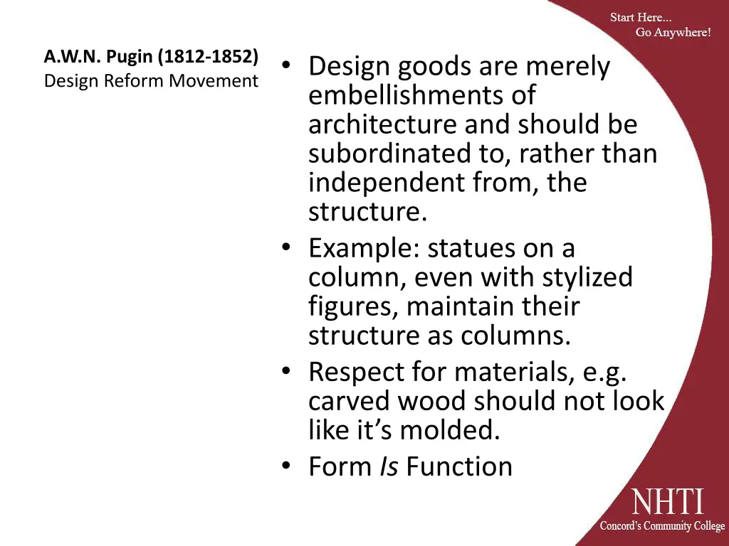 a w n pugin 1812 1852 design reform movement