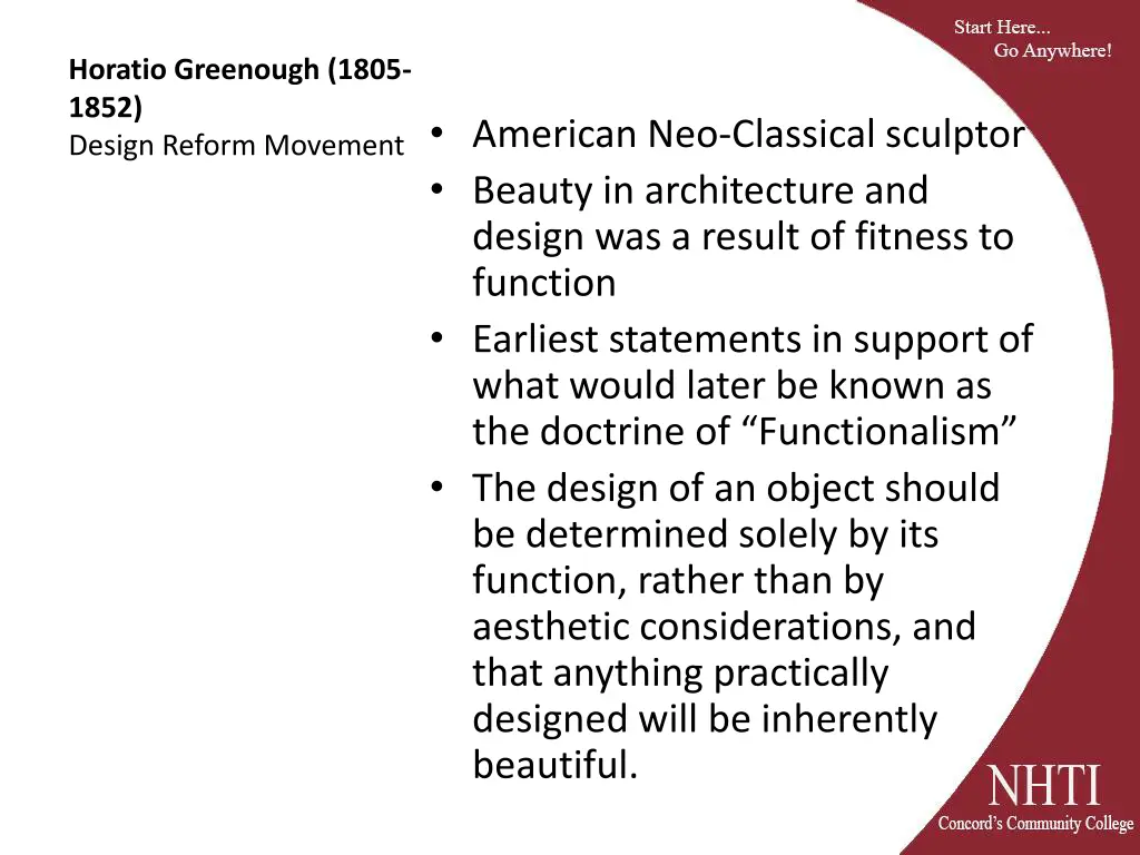 horatio greenough 1805 1852 design reform