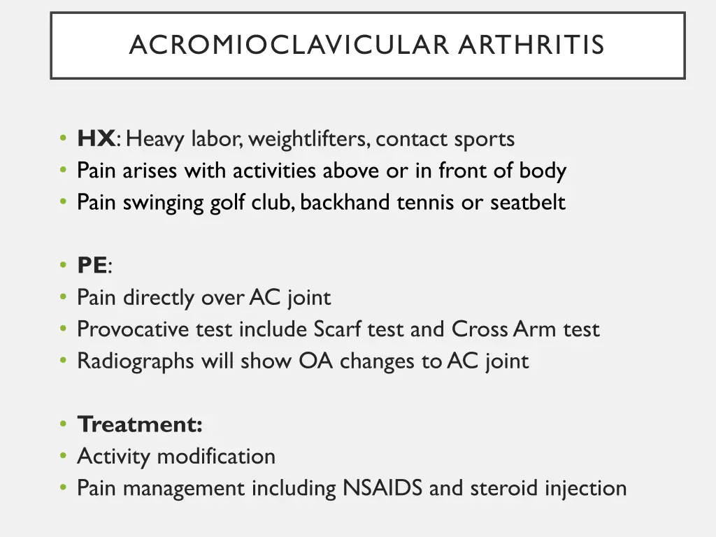 acromioclavicular arthritis