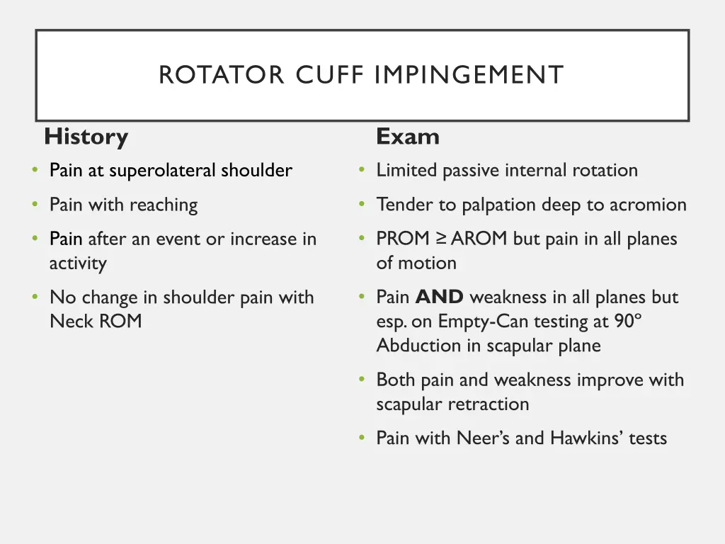 rotator cuff impingement