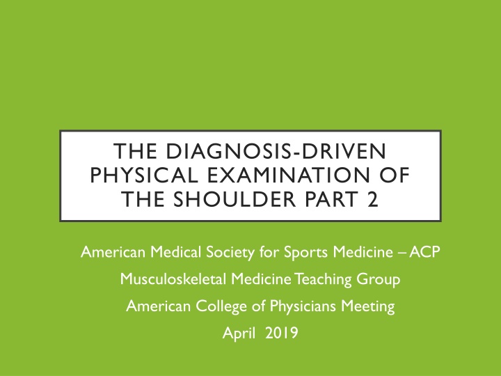 the diagnosis driven physical examination