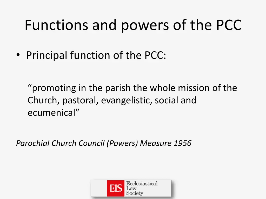 functions and powers of the pcc