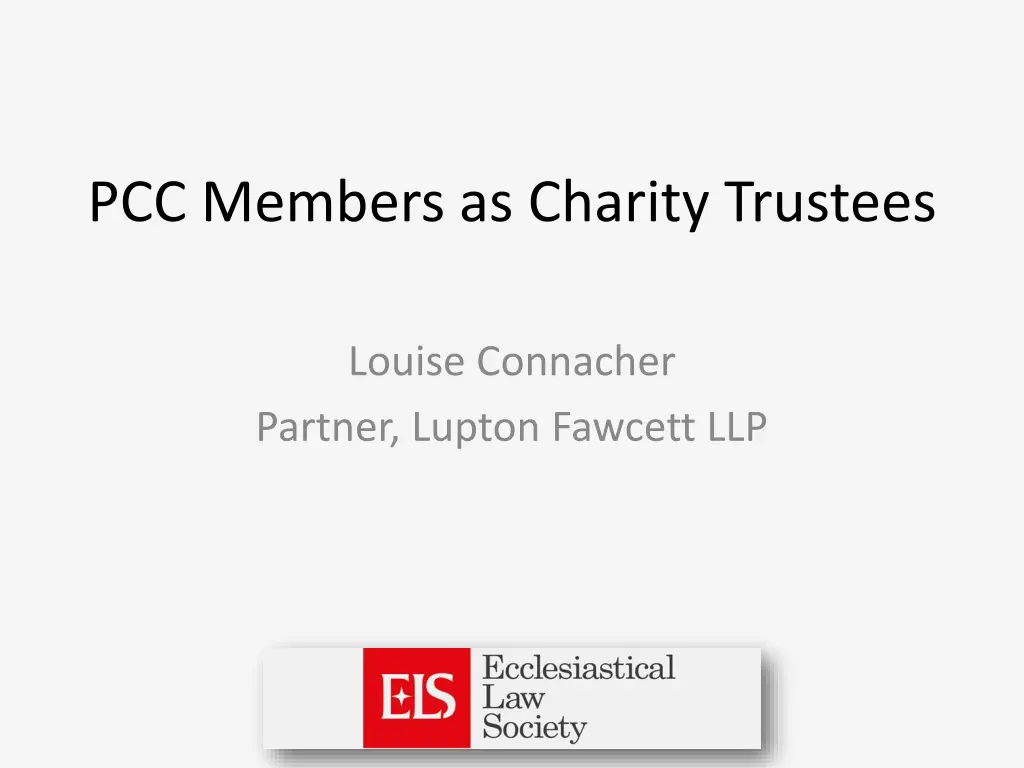 pcc members as charity trustees