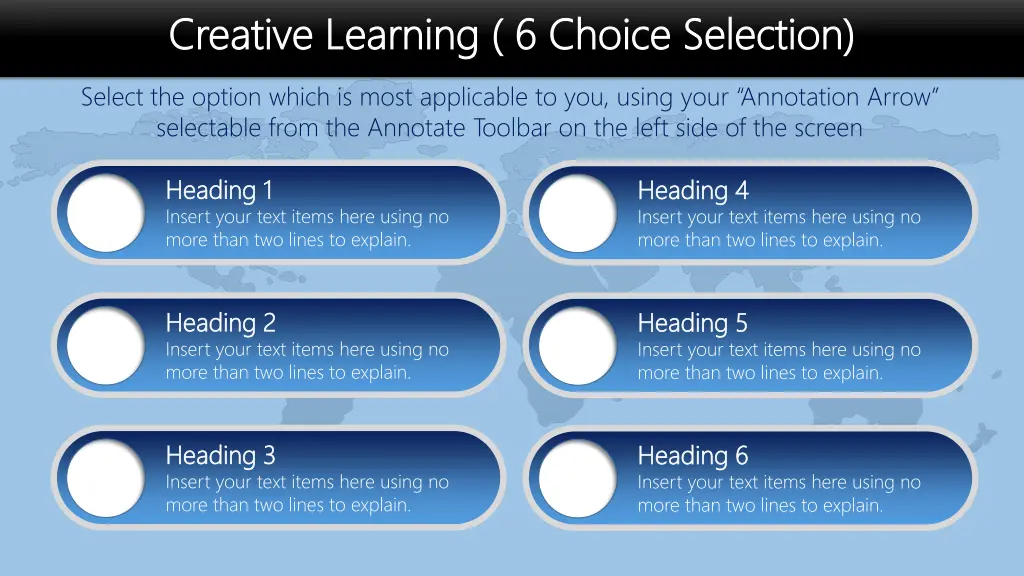 creative learning 6 choice selection creative