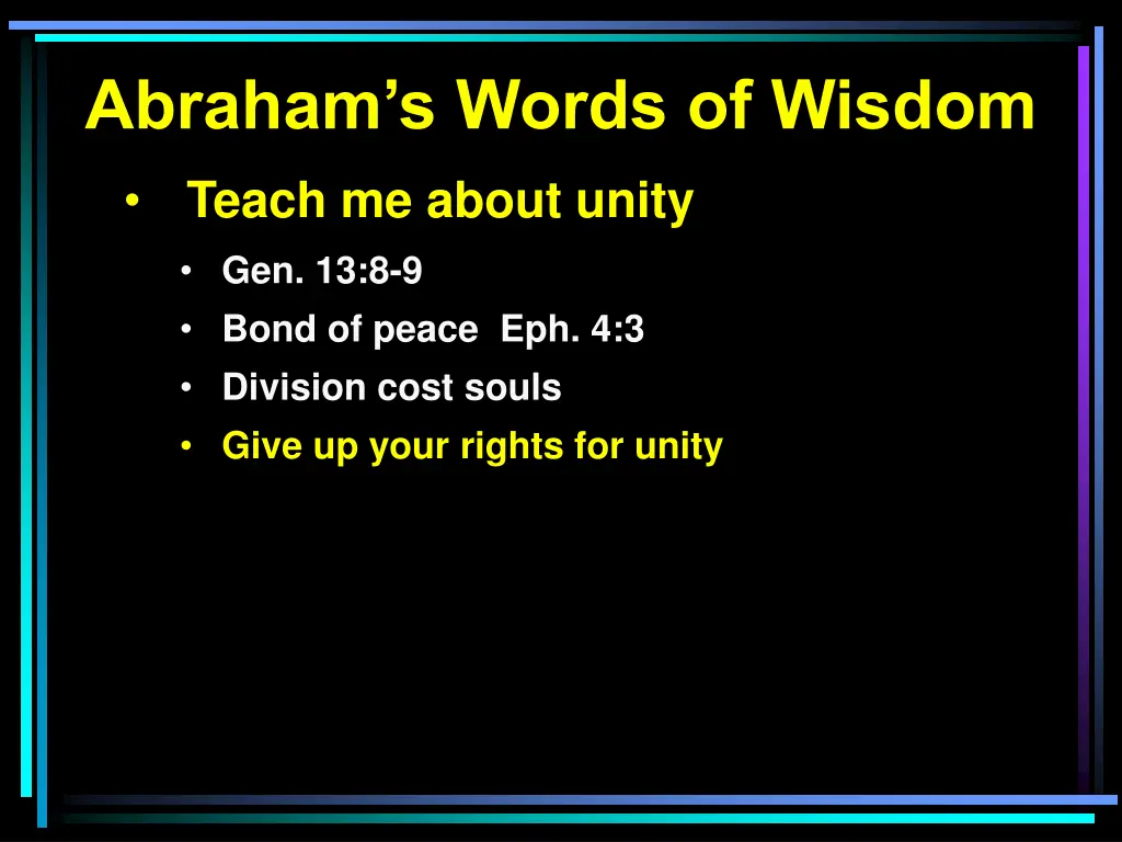 abraham s words of wisdom 5