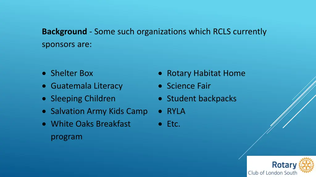 background some such organizations which rcls