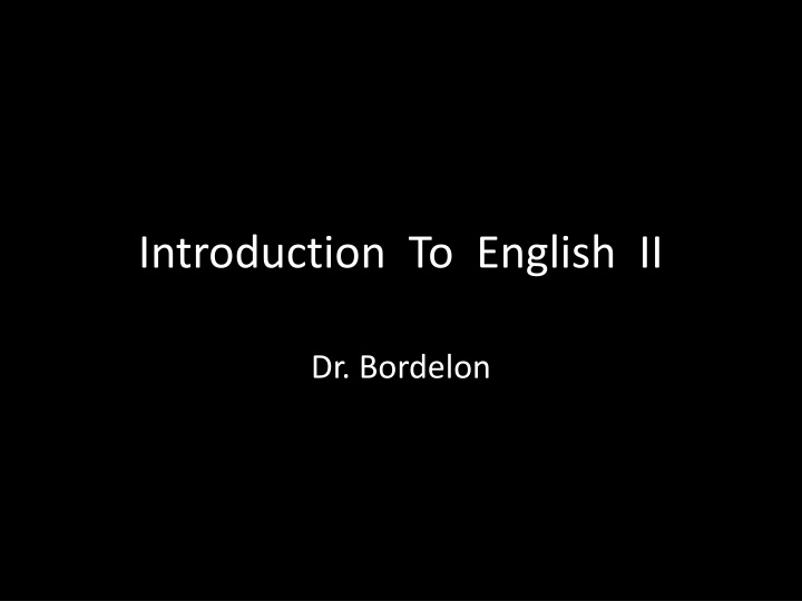 introduction to english ii