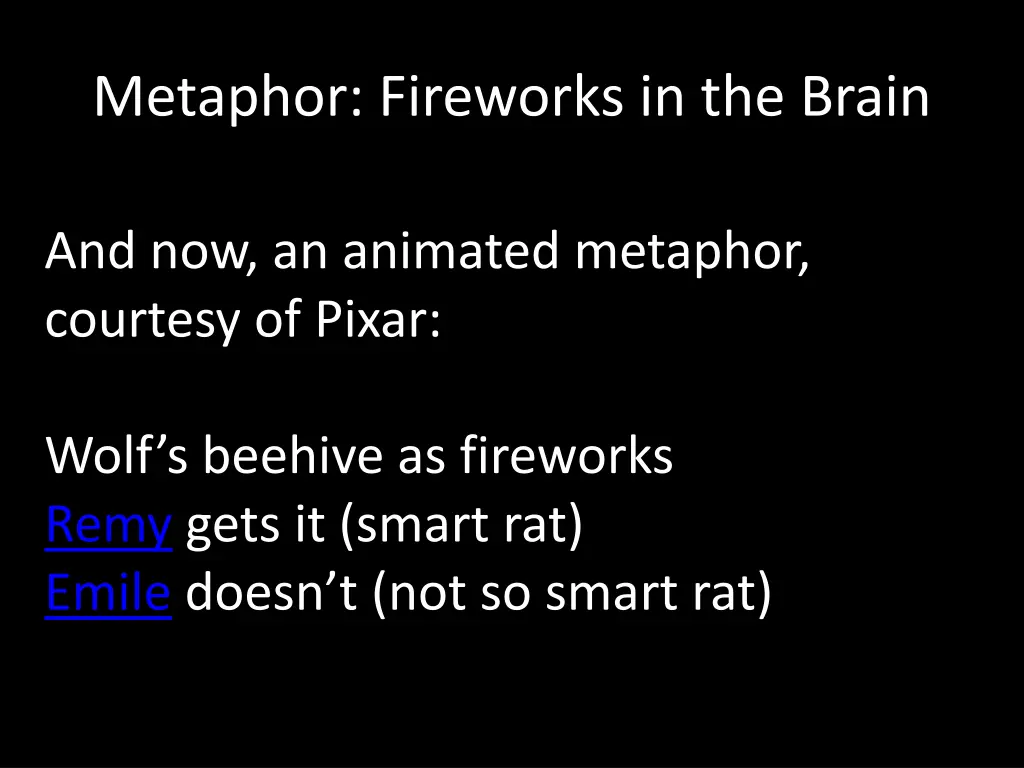 metaphor fireworks in the brain